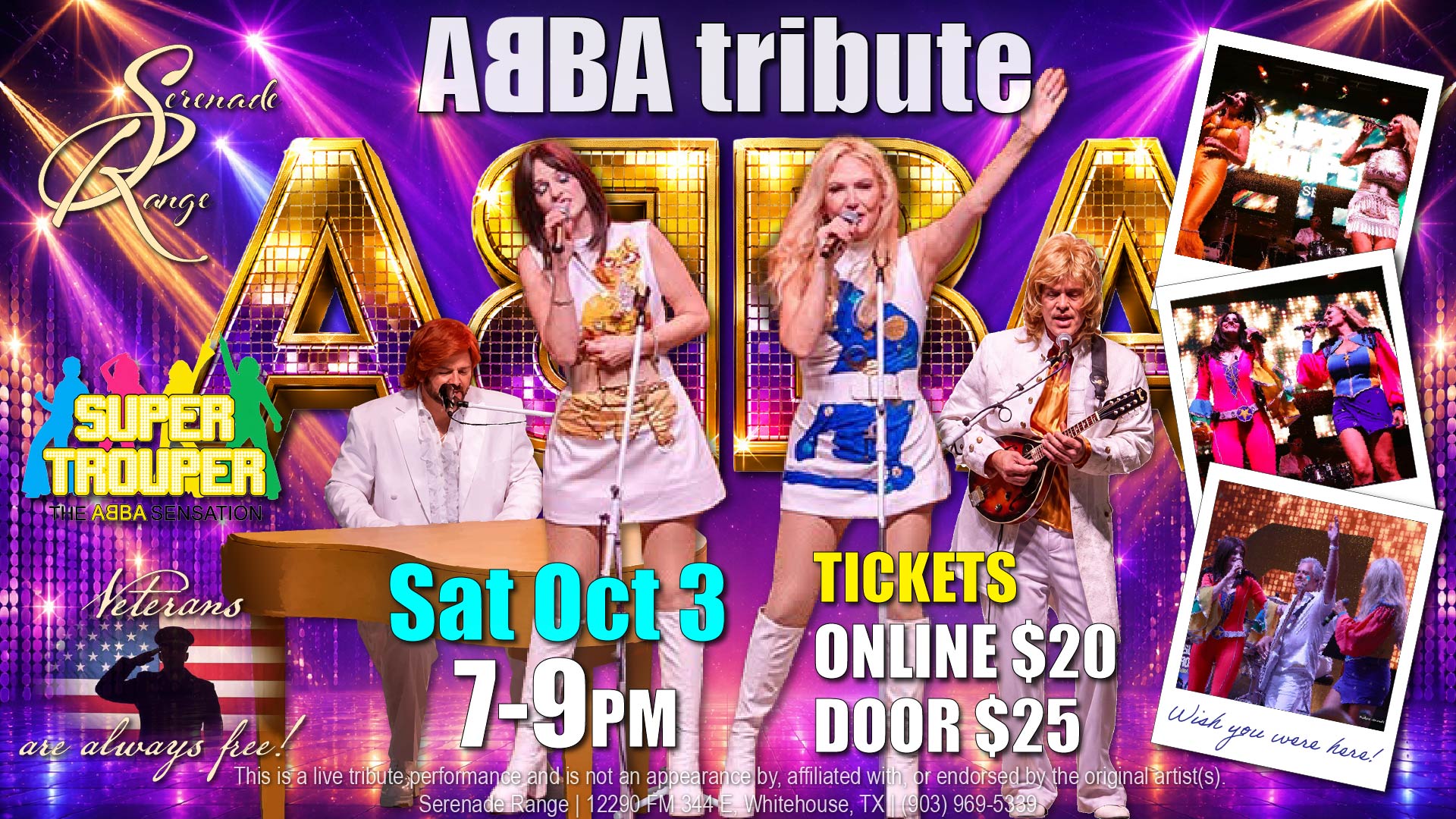 ABBA tribute - Super Trouper October 3rd, 2026
