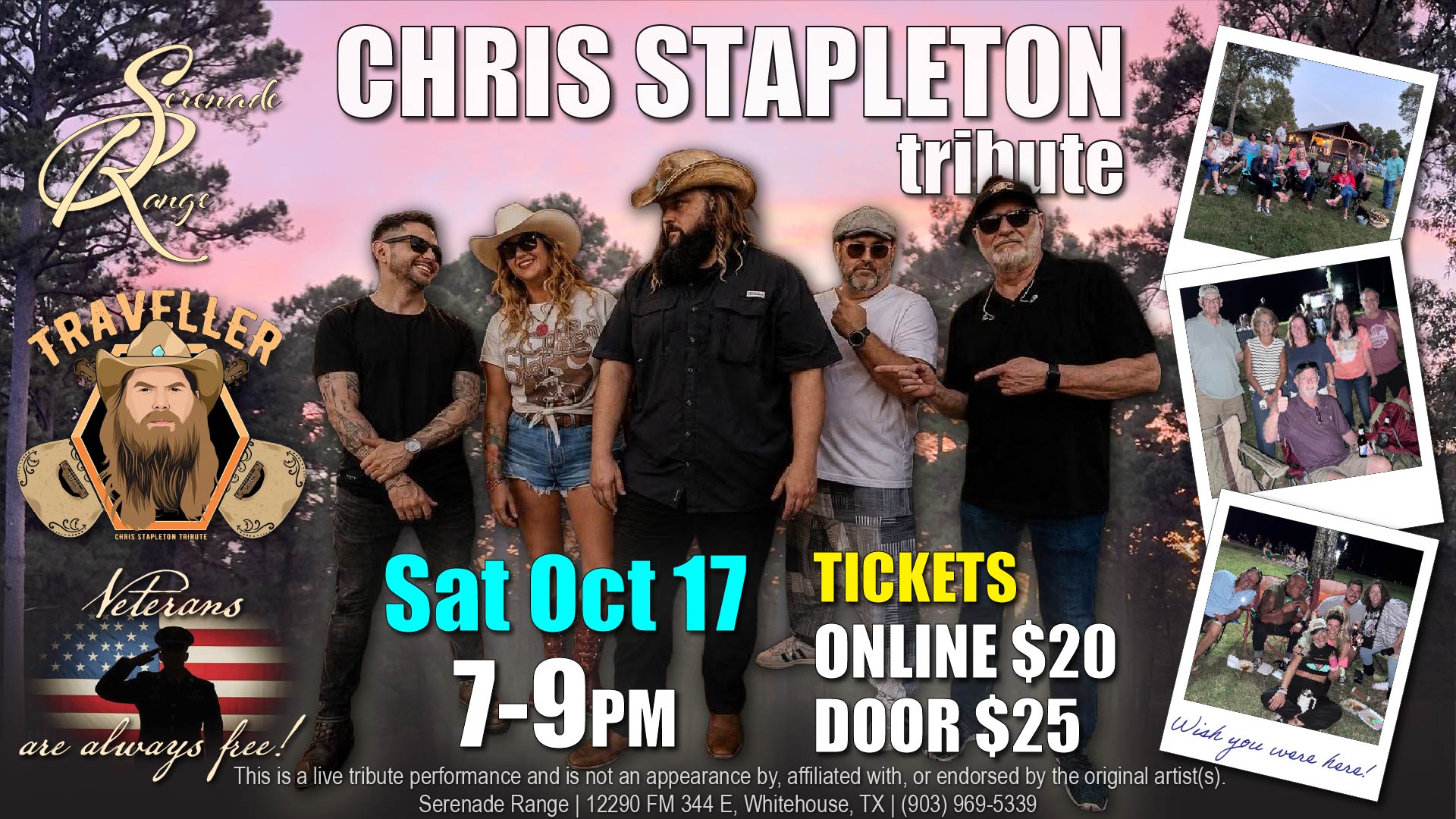 Chris Stapleton tribute - Traveller at Serenade Range October 17, 2026
